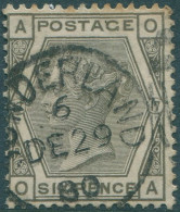 Great Britain 1873 SG147 6d Grey QV Plate 17 AOOA Top Perfs Toned FU - Other & Unclassified