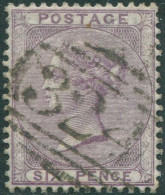 Great Britain 1870 SG70 6d Pale Lilac QV FU - Otros & Sin Clasificación