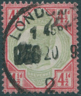 Great Britain 1887 SG206 4½d Green And Carmine QV #4 FU - Andere & Zonder Classificatie