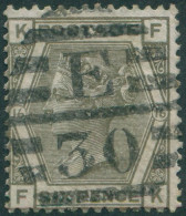 Great Britain 1873 SG147 6d Grey QV Plate 16 KFFK FU - Otros & Sin Clasificación