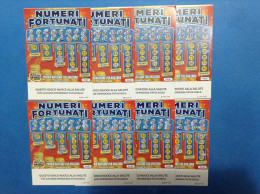 8 Biglietti Lotteria Gratta E Vinci Numeri Fortunati Lotto 3049 Sigla AA DD FF JJ LL PP RR UU Variante FSC Cartone .... - Biglietti Della Lotteria