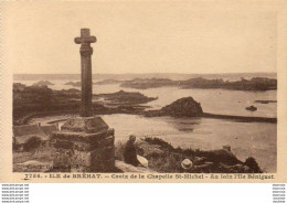 D22  ILE DE BREHAT  - Croix De La Chapelle Sat Michel - Au Loin L'Ile Beniguet - Ile De Bréhat