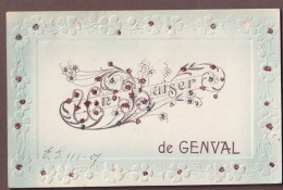 GENVAL  :  Une Pensée  ( Carte Blue )  Reliëf  1907 - Rixensart