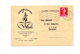 Carte Flamme Muette Chaumont Illustré Belle Jardinière - Maschinenstempel (Werbestempel)