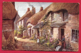 AE916 FANTAISIES PAYSAGE OLD COTTAGES HOPE DEVON OILETTE - Sonstige & Ohne Zuordnung