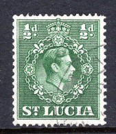 St Lucia 1938-48 KGVI Definitives - ½d Green - P.14½ X 14 - Used (SG 128) - St.Lucia (...-1978)