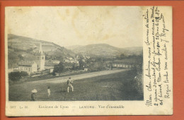 CPA 69 Rhône - LAMURE Sur Azergues - Vue D'ensemble, Eglise, Animation - En 1903 - Lamure Sur Azergues