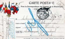 CP- Pour La Correspondance  Des Armées De La République  - 7 Drapeaux - - WW I