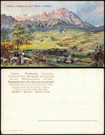 Cartoline Cortina D'Ampezzo Mit Monte Cristallo - Künstlerkarte 1912 - Autres & Non Classés