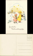 Weihnachten Christmas, Gruss-Karte Kinder In Tiefem Schnee 1950 - Andere & Zonder Classificatie