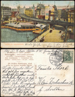 Ansichtskarte Mitte-Berlin Jannowitzbrücke, Dampferstation 1907 - Mitte