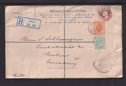 1910 - 1/2 P. Und 4 P. Auf Einschreib-Ganzsache Ab Kilburn Nach Berlin - Lettres & Documents