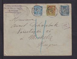 15 C. Ganzsache Mit Zufrankatur Als Einschreiben Ab Lyon Nach Ungarn - 1898-1900 Sage (Type III)