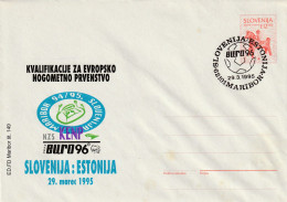 SOCCER CALCIO SLOVENIA 1995 - EURO96 QUALIFICATION - SLOVENIJA/ESTONIJA. FDC SPECIAL CANCEL MARIBOR - Slovénie