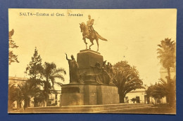 862 ARGENTINA SALTA ESTATUA STATUE GENERAL ARENALES RARE POSTCARD - Argentine