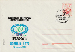 SOCCER CALCIO SLOVENIA 1995 - EURO96 QUALIFICATION - SLOVENIJA/LITVA. FDC SPECIAL CANCEL MARIBOR - Slowenien