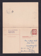20 Pf. Bach Doppel-Ganzsache (P 61) Ab Braunschweig Nach USA - Ohne Text - Postkarten - Gebraucht