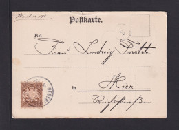 1898 - 3 Pf. Wappen Mit Lochung "F.P." Auf Karte In Regensburg - Altri & Non Classificati