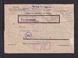 1946 - Gebühr Bezahlt Mit "1,40" Auf Einschreib-Adressträger Ab Tübingen Nach Welzheim - Otros & Sin Clasificación