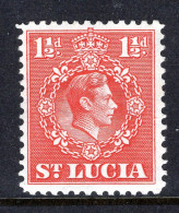 St Lucia 1938-48 KGVI Definitives - 1½d Scarlet - P.12½ - HM (SG 130a) - St.Lucia (...-1978)