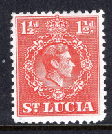 St Lucia 1938-48 KGVI Definitives - 1½d Scarlet - P.12½ - HM (SG 130a) - St.Lucia (...-1978)