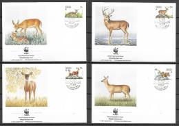 Netherland Antilles 1992 Animals - Odocoileus Virginianus - WWF FDC - Otros & Sin Clasificación