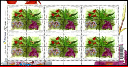 Ref. BR-V2017-13FO BRAZIL 2017 FLOWERS OF THE ATLANTIC FOREST, AROMATIC STAMPS, PLANTS,  SHEET MNH 24V - Unused Stamps