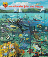 UNITED NATIONS, VIENNA 1998 YEAR OF THE OCEANS SHEET OF 12** - Vie Marine