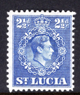 St Lucia 1938-48 KGVI Definitives - 2½d Ultramarine - P.12½ - LHM (SG 132a) - St.Lucia (...-1978)