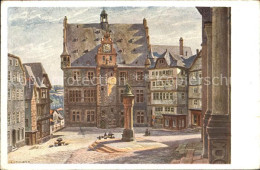 72095678 Marburg Lahn Marktplatz Mit Rathaus Kuenstlerkarte Bauerbach - Marburg