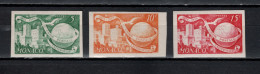 Monaco 1949 UPU 75th Anniversary 3 Stamps Imperf. MNH - U.P.U.