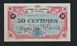 BB: (1914/1924) Chambre De Commerce De Cognac (Dpt 16) Billet De 50c Du24/05/1917, Cachet ANNULE - Chambre De Commerce