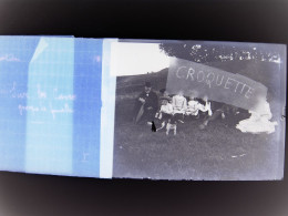 Photographie Plaque Verre NEGATIF 1903 AUTUN Sur Les Caves Groupe De Famille - Diapositivas De Vidrio