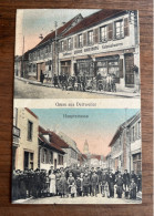 Dettwiller - Dettweiler - Superbe Plan Animé - Commerce Sattlerei Kolonialwaren - Bicyclette - A Circulé Le 24/06/1914 - Autres & Non Classés