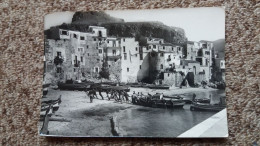 CPSM CEFALU LA MARINA THE SEA VIEW LA MARINE PORT BARQUES BATEAUX ITALIE SICILE   TIMBRE ENLEVE - Palermo