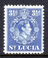 St Lucia 1938-48 KGVI Definitives - 3½d Ultramarine - P.12½ - HM (SG 133b) - St.Lucia (...-1978)