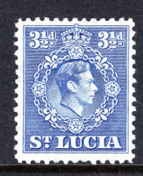 St Lucia 1938-48 KGVI Definitives - 3½d Ultramarine - P.12½ - HM (SG 133b) - Ste Lucie (...-1978)