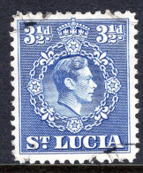 St Lucia 1938-48 KGVI Definitives - 3½d Ultramarine - P.12½ - Used (SG 133b) - Ste Lucie (...-1978)