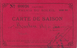 NICE(CASINO) CARTE DE SAISON - Monumentos, Edificios