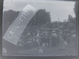 Photographie Plaque Verre NEGATIF Kermesse Canotiers Fete Musique Pupitre - Plaques De Verre