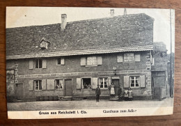 Reichstett - Gasthaus Zum Adler - Vers 1910 - Cpa Animée Restaurant - Environs De Strasbourg, Schiltigheim, Bischheim - Autres & Non Classés