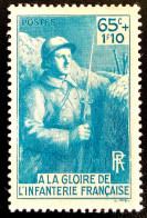 1938 FRANCE N 387 - A LA GLOIRE DE L’INFANTERIE FRANÇAISE - NEUF*/** - Unused Stamps