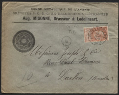 PERFORE T.F. - 57 Obl. LODELINSART S/Lettre Entête Brasserie Auguste Misonne 1895 Brasseur Bière Brouwerij. - 1863-09