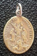 Pendentif Médaille Religieuse Fin XIXe "Jeanne D'Arc, Née à Domrémy" Religious Medal - Godsdienst & Esoterisme