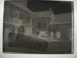 Photographie Plaque Verre NEGATIF Automobile Hotel Du Morvan Boucherie Charcuterie - Plaques De Verre