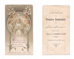 Varennes-sur-Allier, 1re Communion De Jeanne Lamoureux, 1919, Anges, éd. Bouasse-Lebel - Lecène & Cie N° 6037 - Images Religieuses