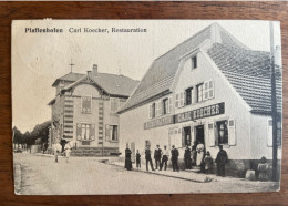 Pfaffenhoffen - Restaurant Carl Koecher - Cpa Animée Cheval Blanc - 01/09/1911 - Oblitération Train Bahnpost Zug 752 - Andere & Zonder Classificatie