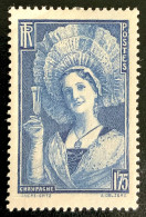 1938 FRANCE N 388 - CHAMPENOISE COIFFE - NEUF** - Neufs