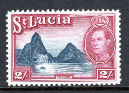 St Lucia 1938-48 KGVI Definitives - 2/- The Pitons LHM (SG 136) - St.Lucia (...-1978)