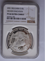 Coins Bulgaria 10 Leva 2001 Higher Education  NGC 66 KM# 246 - Bulgarije